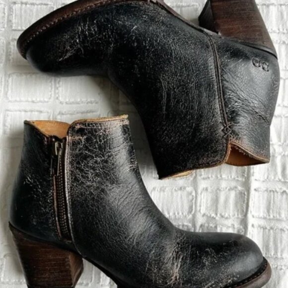 Cobbler Ankle Booties Genuine Natural Leather Handmade Distressed - Picture 8 of 15